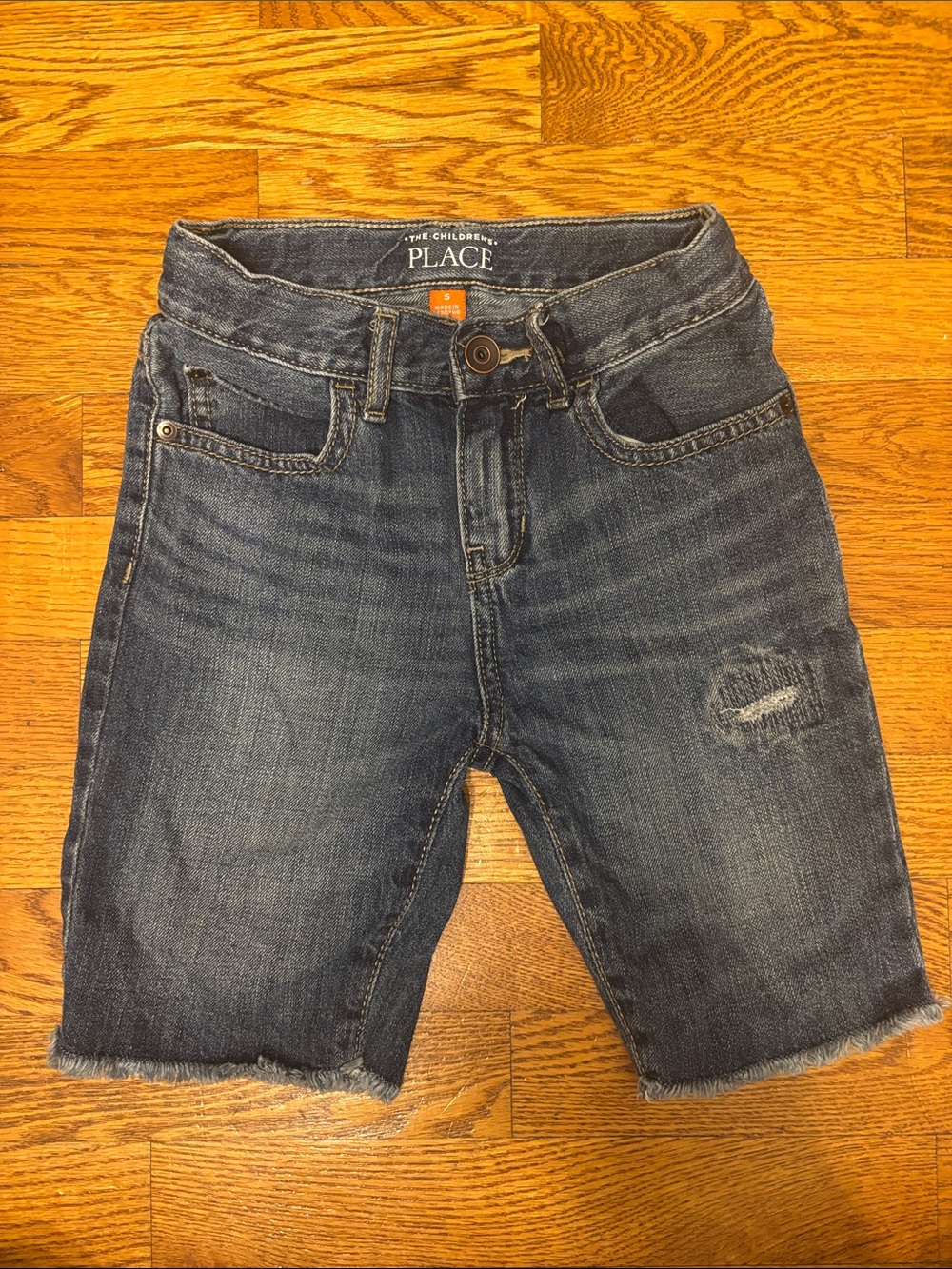 The Children's Place Dark Blue Distressed Denim Shorts
